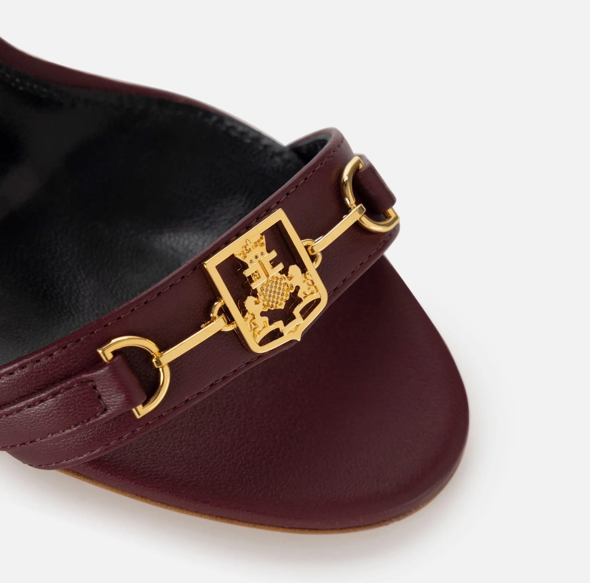 Elisabetta Franchi Sandals|Nappa leather sandal with shield horsebit RougeNoir
