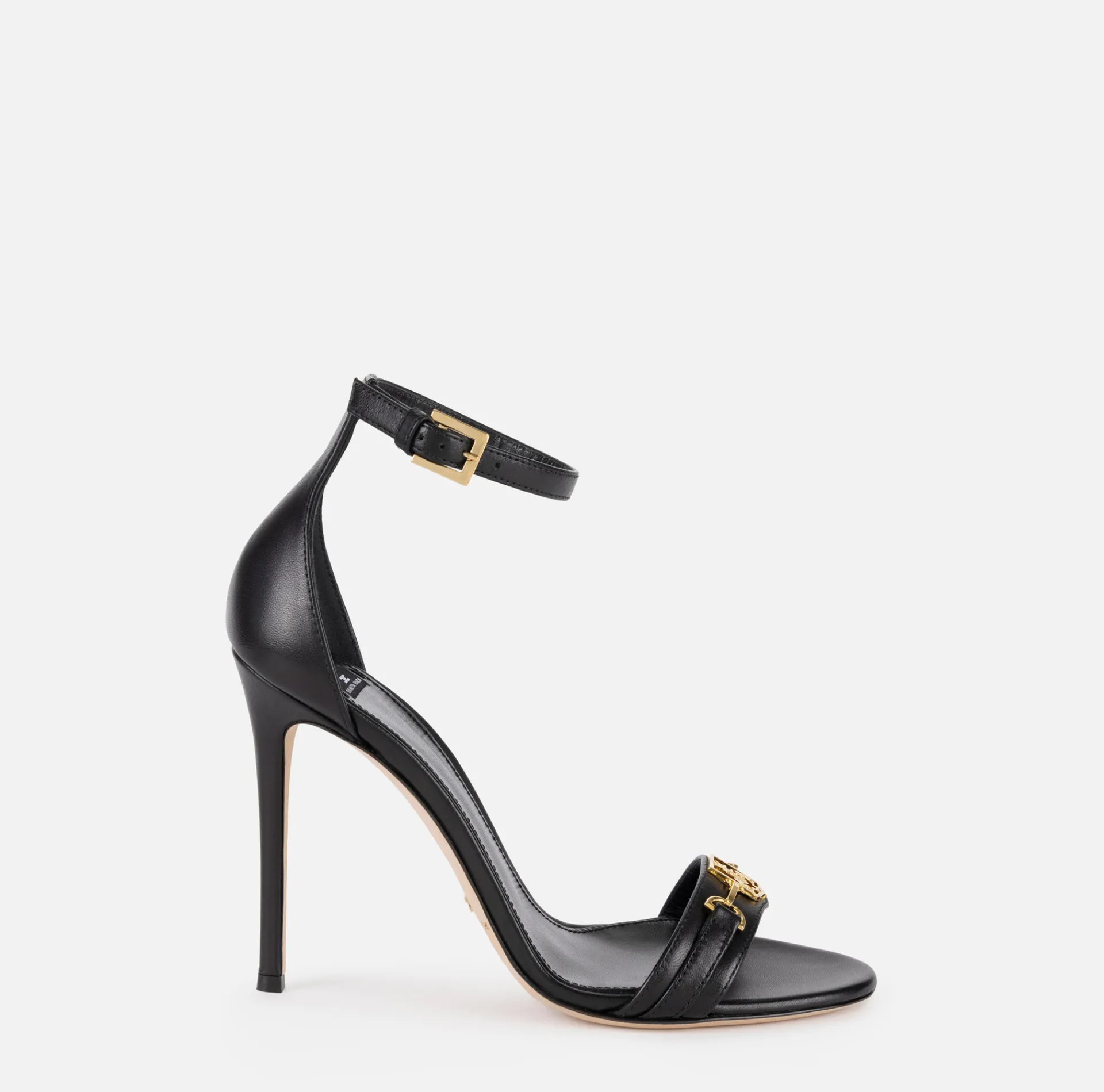 Elisabetta Franchi Sandals|Nappa leather sandal with shield horsebit Black