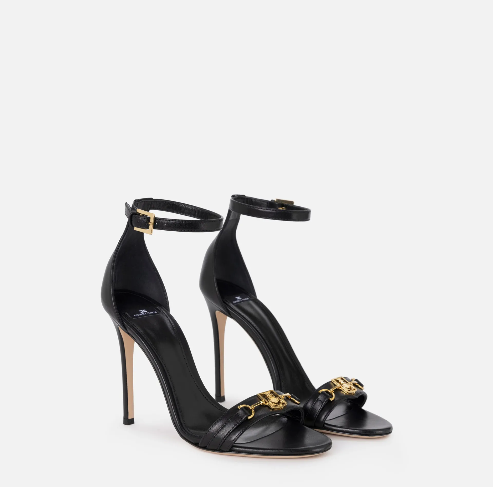 Elisabetta Franchi Sandals|Nappa leather sandal with shield horsebit Black