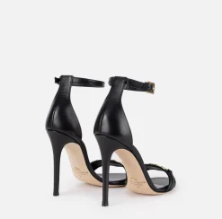 Elisabetta Franchi Sandals|Nappa leather sandal with shield horsebit Black