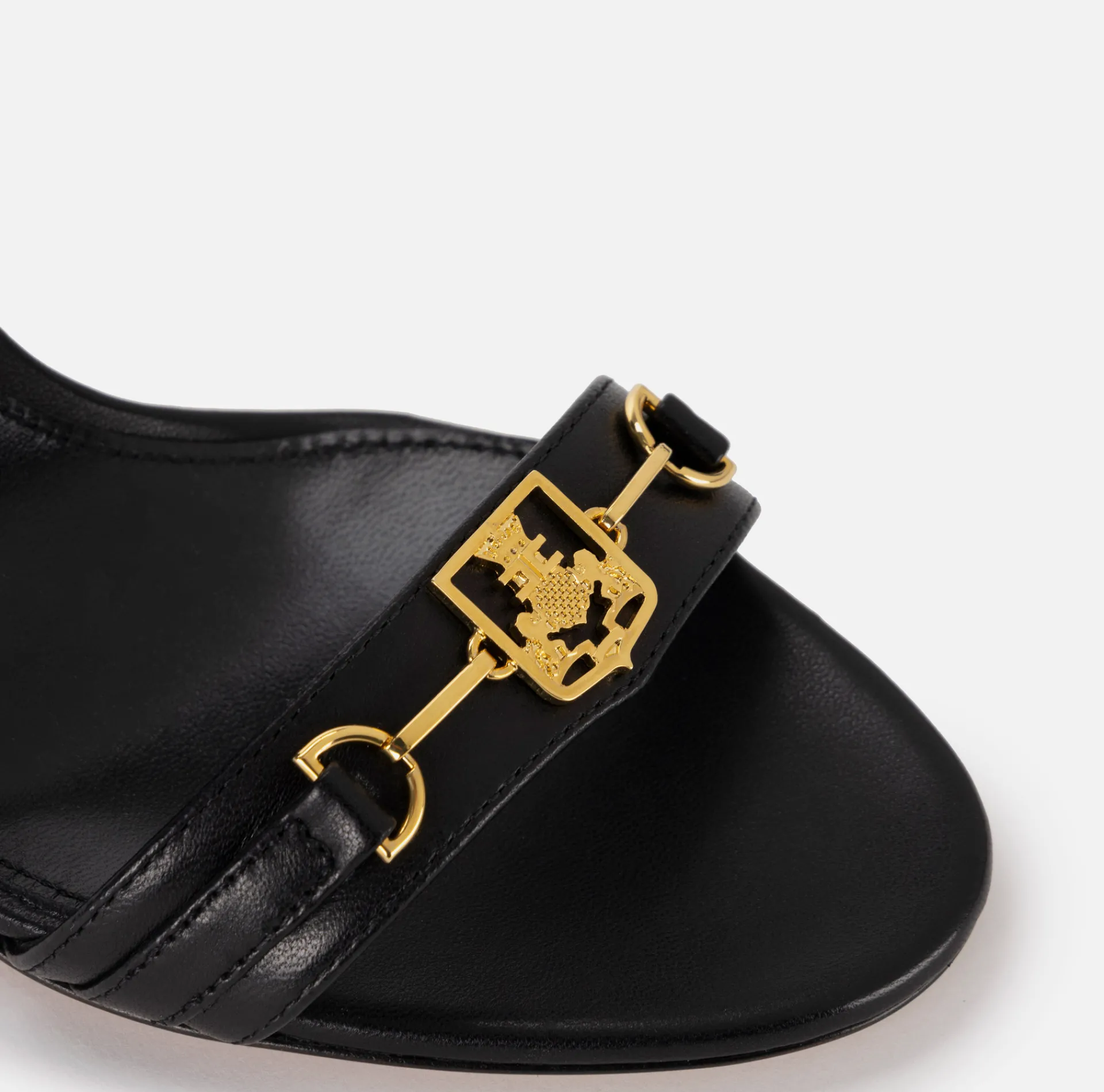 Elisabetta Franchi Sandals|Nappa leather sandal with shield horsebit Black