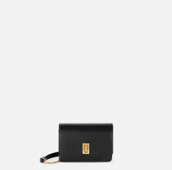 Elisabetta Franchi Strap Bags|Nappa leather shoulder bag with bellows Black