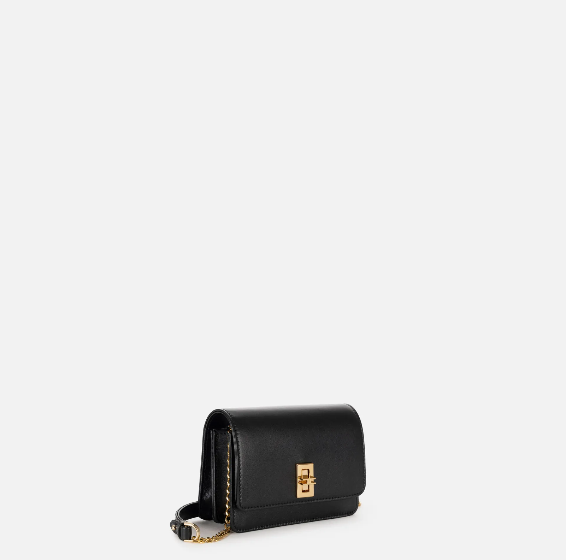 Elisabetta Franchi Strap Bags|Nappa leather shoulder bag with bellows Black