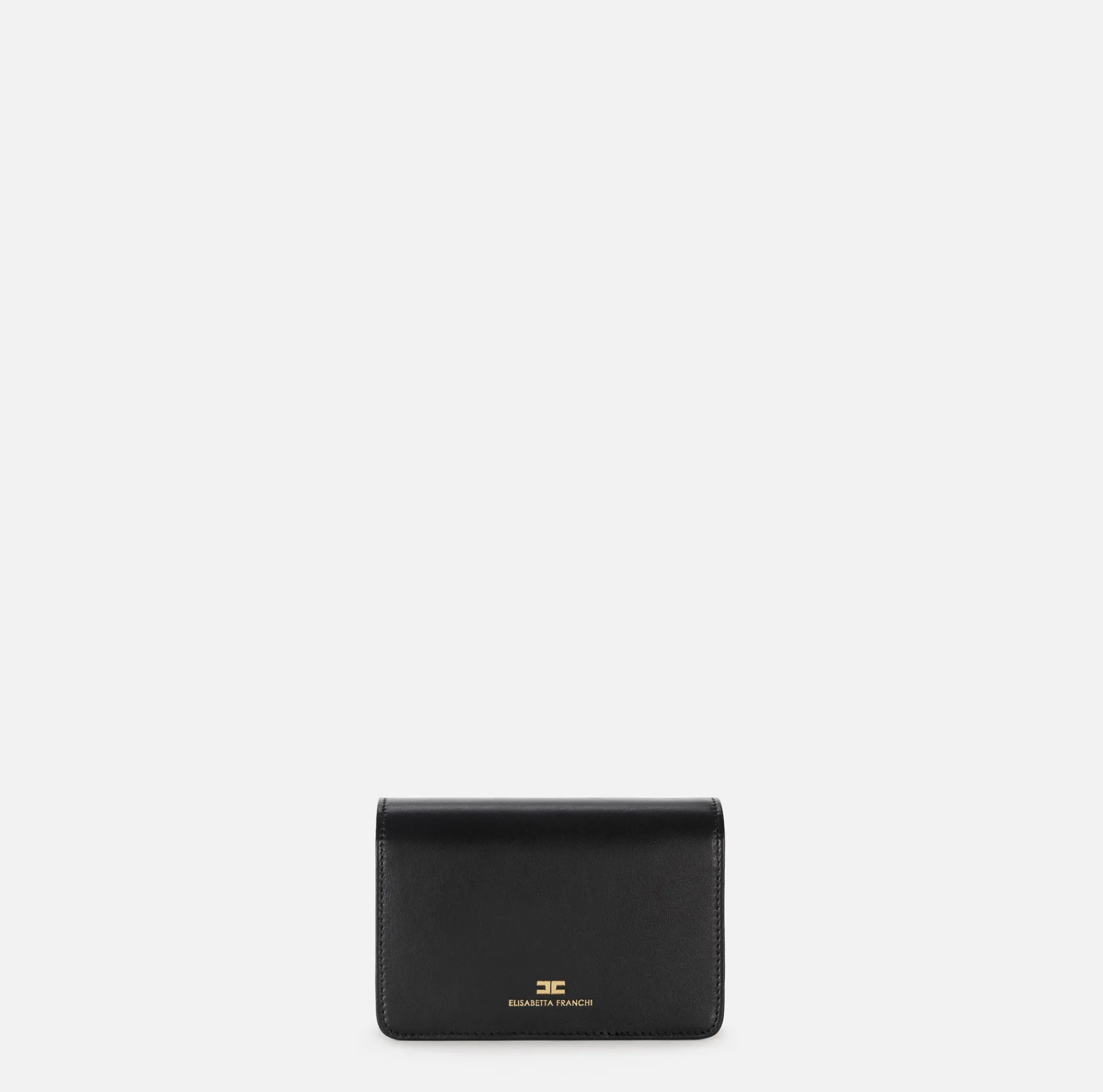 Elisabetta Franchi Strap Bags|Nappa leather shoulder bag with bellows Black