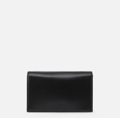 Elisabetta Franchi Strap Bags|Nappa leather shoulder bag with logo plaque Black