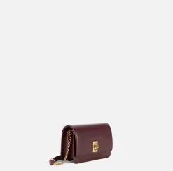 Elisabetta Franchi Strap Bags|Nappa leather shoulder bag with bellows RougeNoir