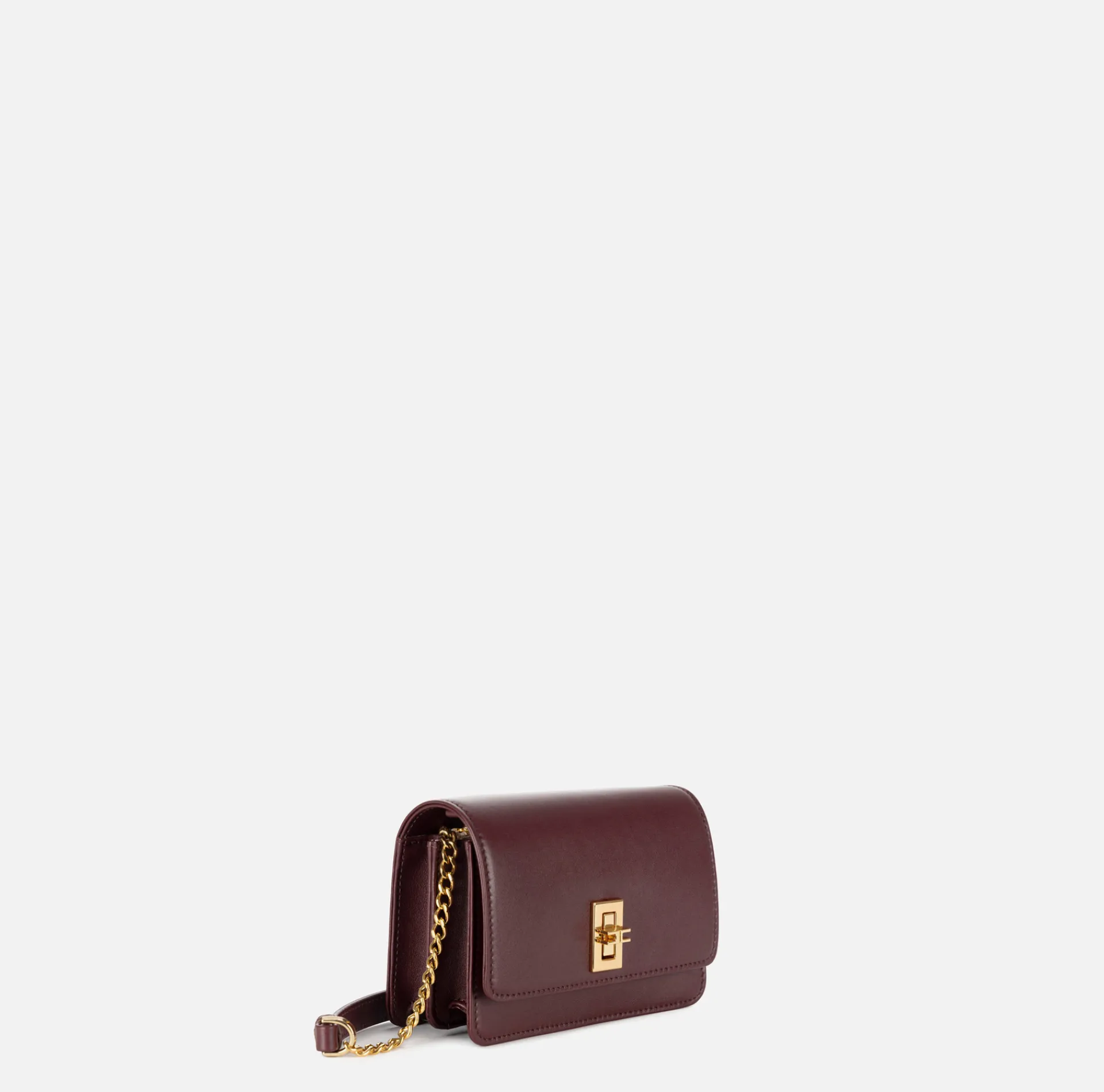 Elisabetta Franchi Strap Bags|Nappa leather shoulder bag with bellows RougeNoir