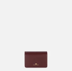 Elisabetta Franchi Strap Bags|Nappa leather shoulder bag with bellows RougeNoir
