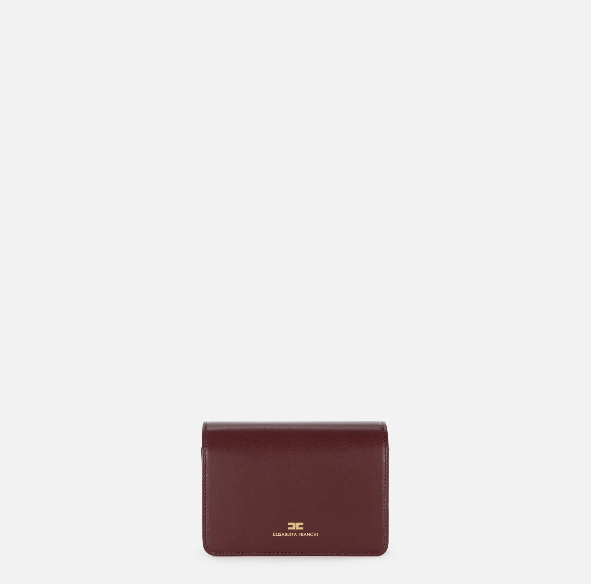 Elisabetta Franchi Strap Bags|Nappa leather shoulder bag with bellows RougeNoir
