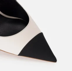 Elisabetta Franchi Pumps|Nappa leather slingback on sculpted heel Butter/Black