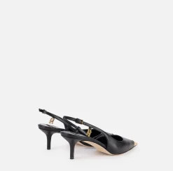 Elisabetta Franchi Pumps|Nappa leather slingback with metal toecap Black