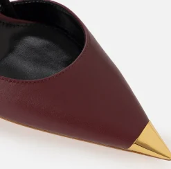 Elisabetta Franchi Pumps|Nappa leather slingback with metal toecap RougeNoir