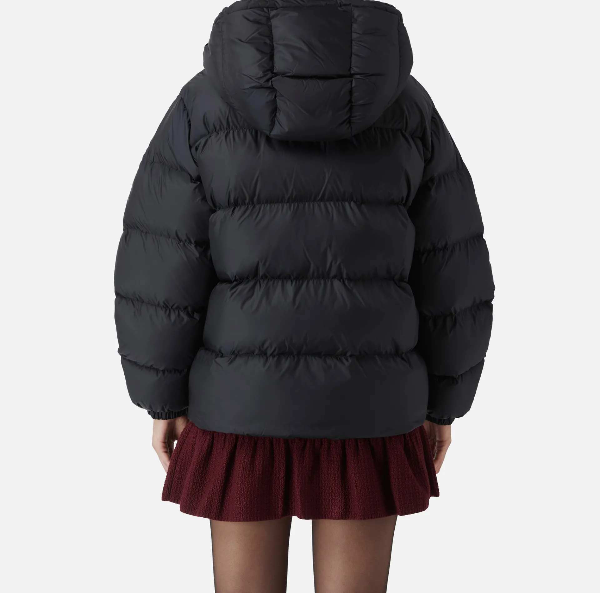 Elisabetta Franchi Coats And Jackets|Oversized down jacket in shiny nylon Black