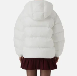Elisabetta Franchi Coats And Jackets|Oversized down jacket in shiny nylon Ivory