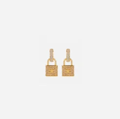 Elisabetta Franchi Jewelry|Pair of padlock earrings YellowGold