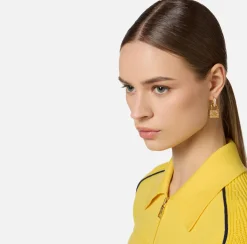 Elisabetta Franchi Jewelry|Pair of padlock earrings YellowGold