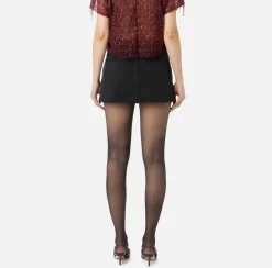 Elisabetta Franchi Skirts|Pleated denim miniskirt Black