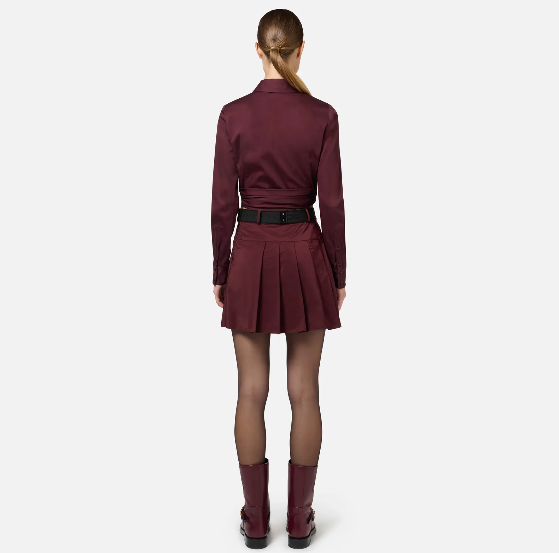 Elisabetta Franchi Skirts|Pleated miniskirt in lightweight technical nylon