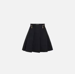 Elisabetta Franchi Skirts|Pleated miniskirt in technical nylon with zip Black