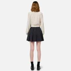 Elisabetta Franchi Skirts|Pleated miniskirt in technical nylon with zip Black