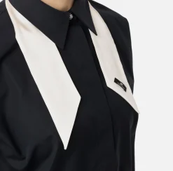 Elisabetta Franchi Shirts And Blouses|Poplin shirt with contrasting tie Black