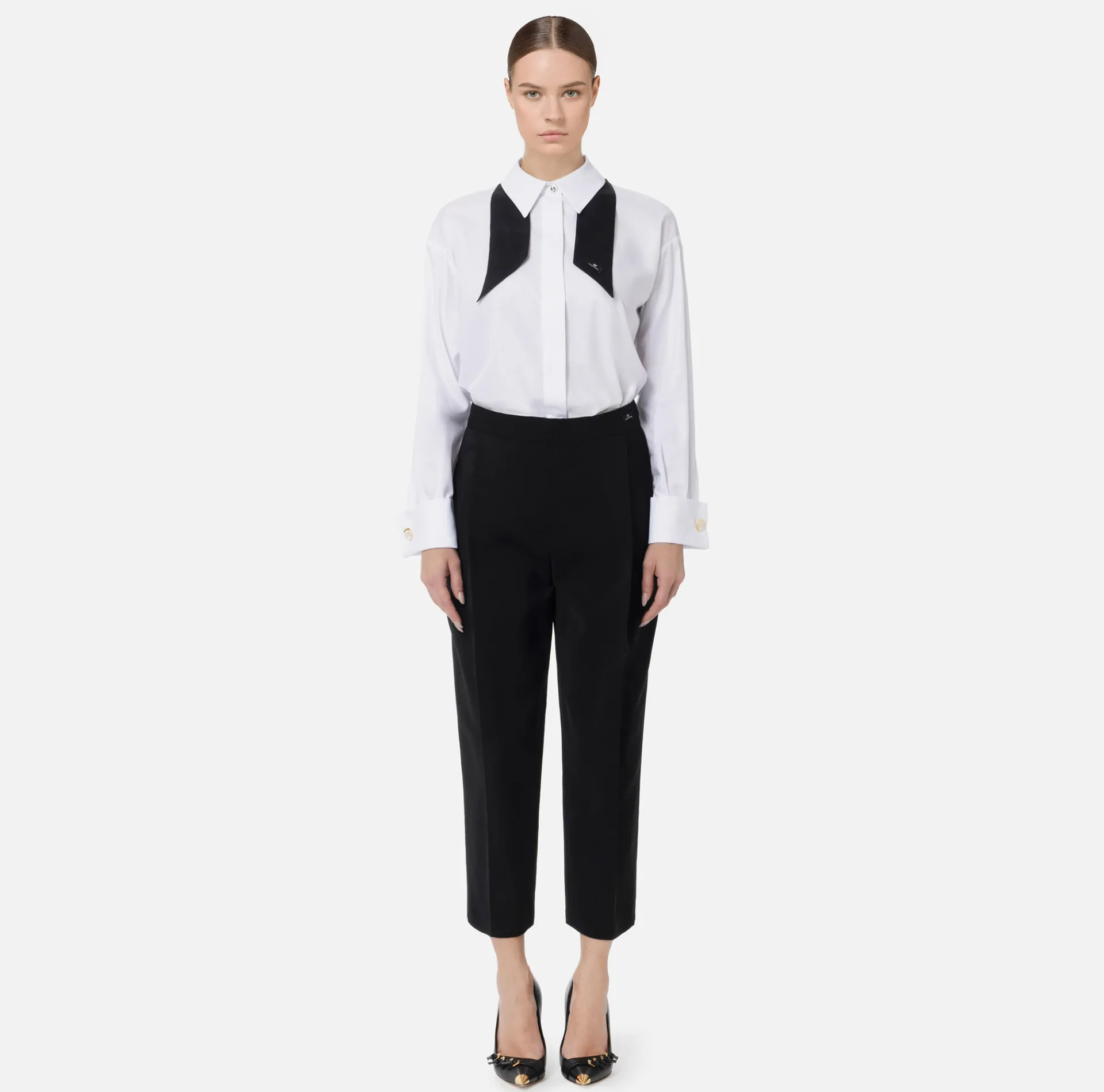 Elisabetta Franchi Shirts And Blouses|Poplin shirt with contrasting tie White