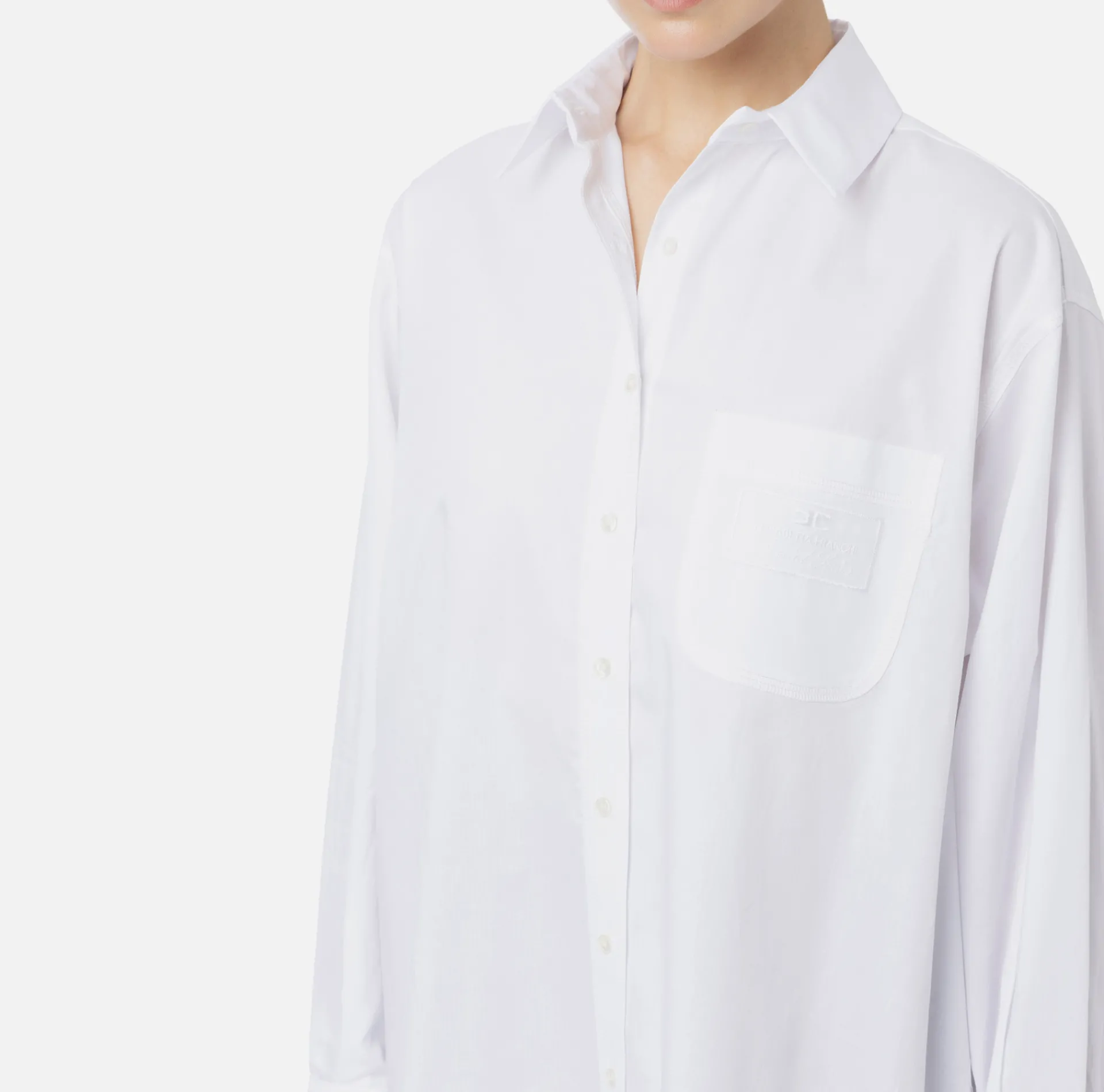 Elisabetta Franchi Shirts And Blouses|Poplin shirt with embroidered organza label White