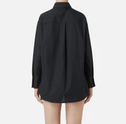 Elisabetta Franchi Shirts And Blouses|Poplin shirt with logo on cuffs Black
