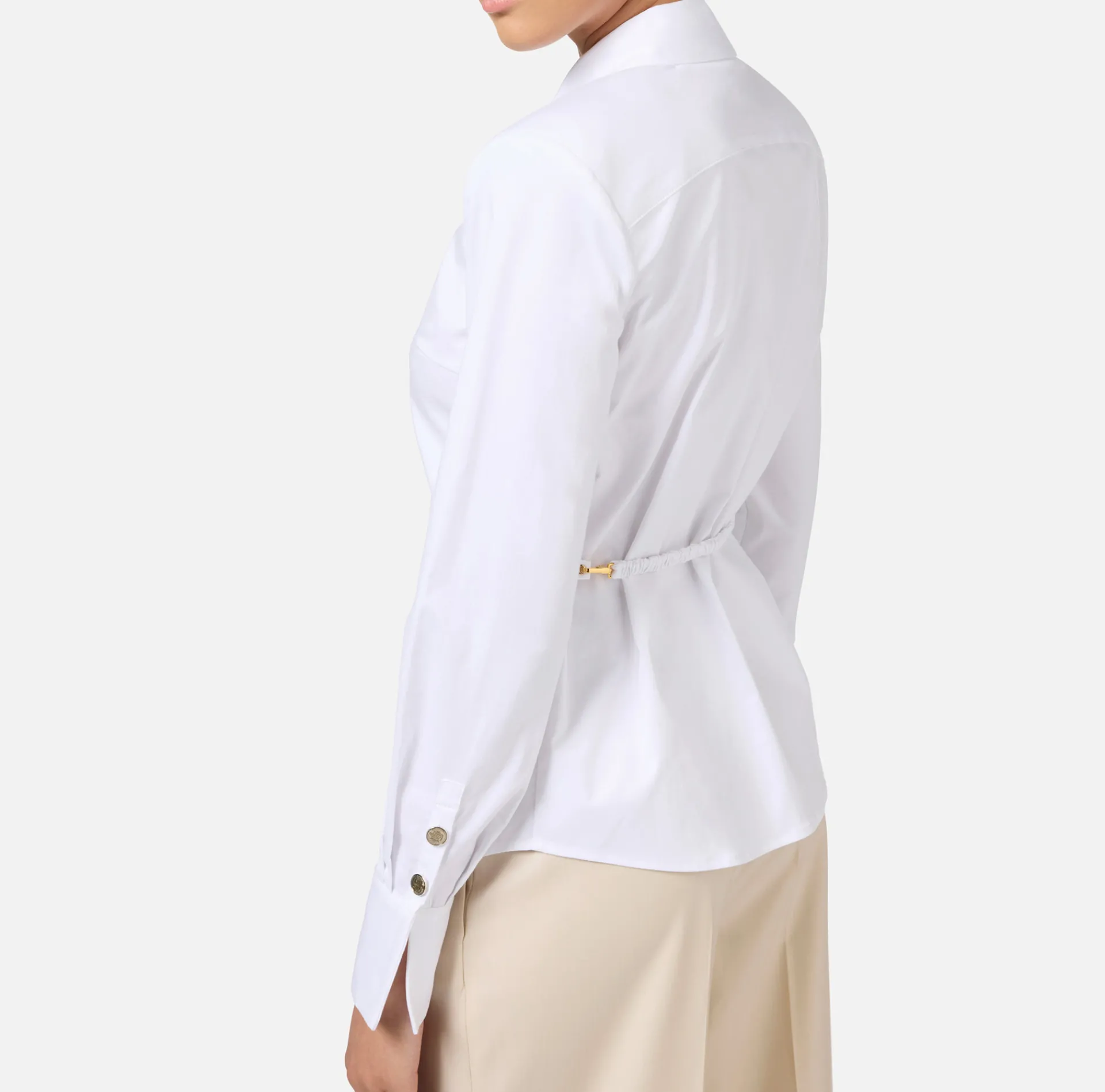 Elisabetta Franchi Shirts And Blouses|Poplin shirt with structured shoulders White
