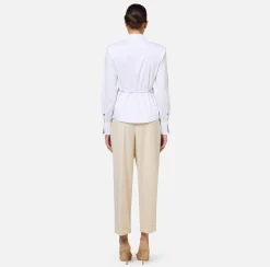 Elisabetta Franchi Shirts And Blouses|Poplin shirt with structured shoulders White
