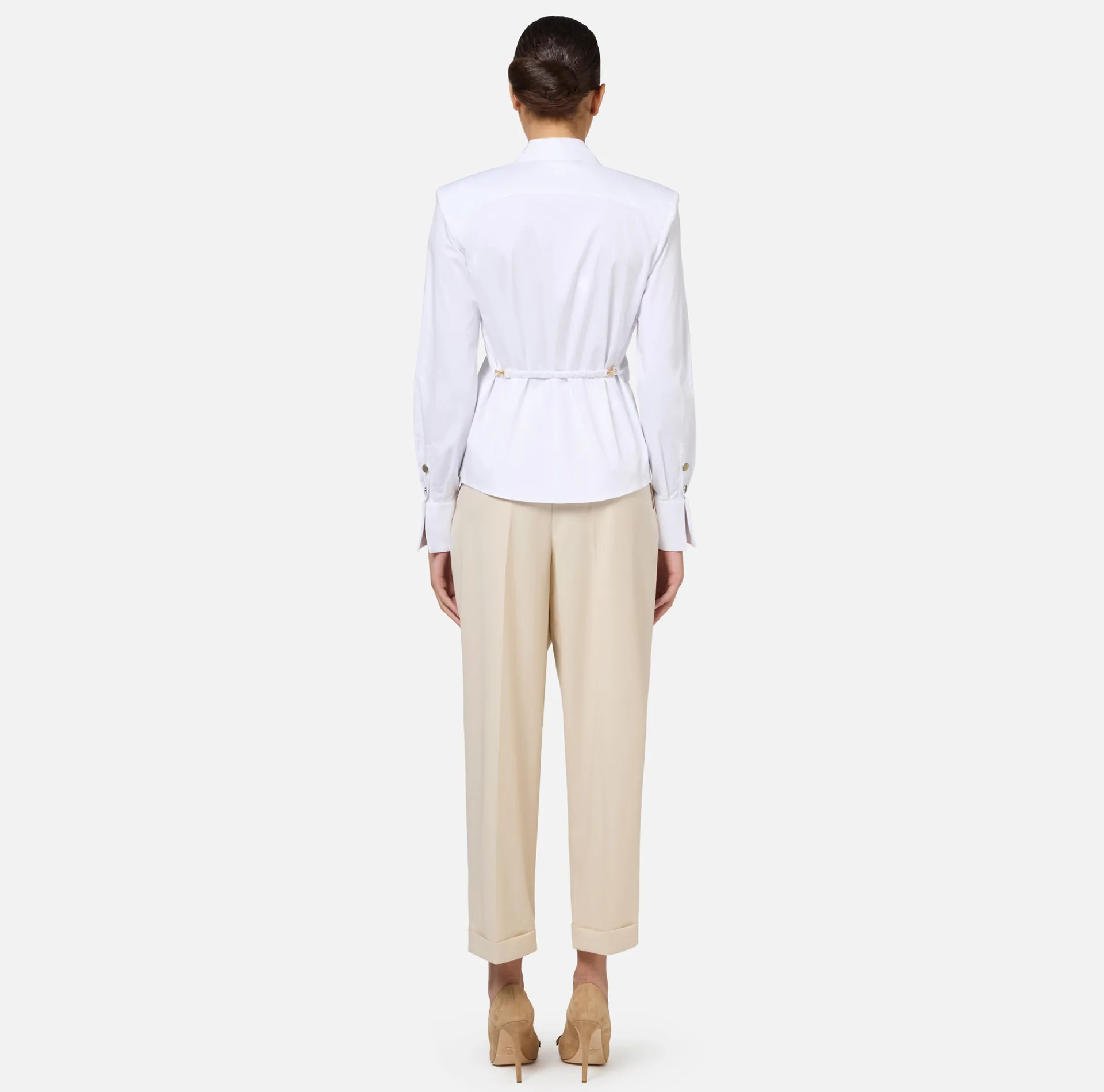 Elisabetta Franchi Shirts And Blouses|Poplin shirt with structured shoulders White