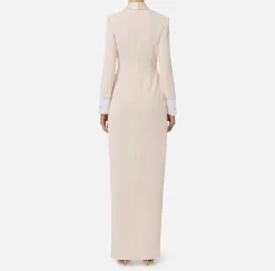 Elisabetta Franchi Red Carpet Dresses|Red Carpet|Red carpet crêpe dress with satin lapels Butter
