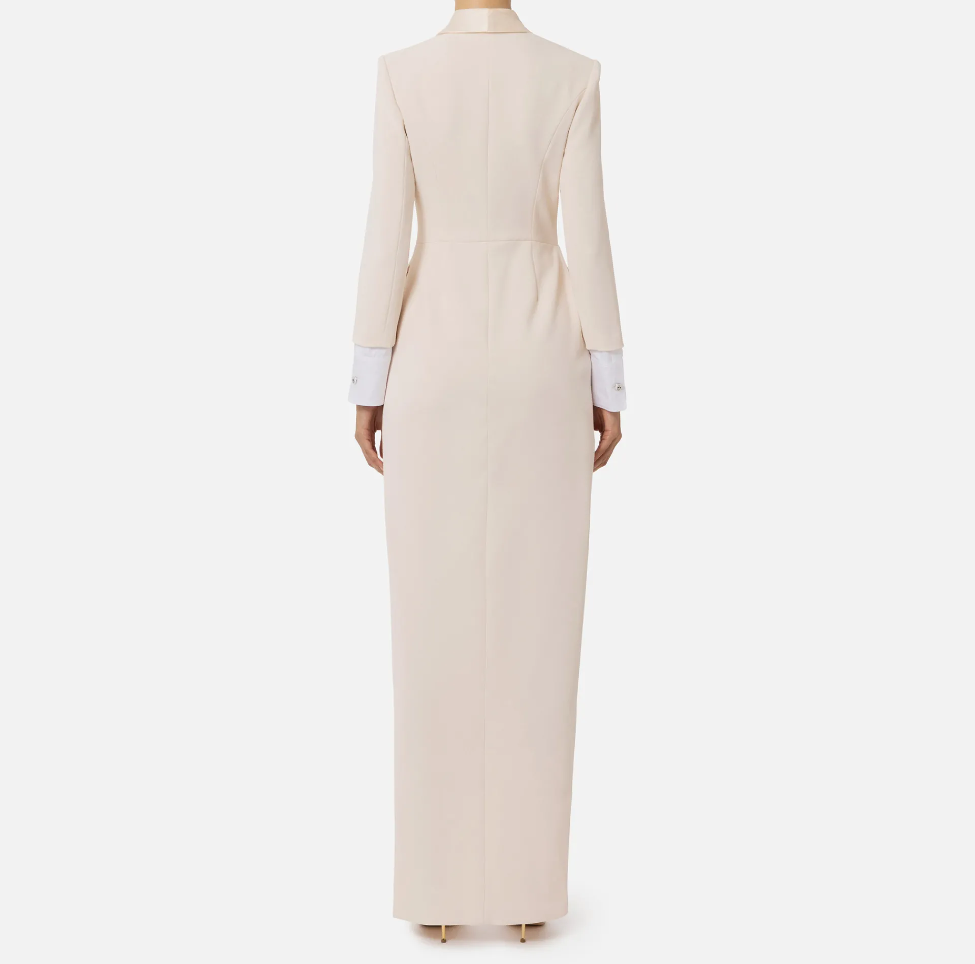Elisabetta Franchi Red Carpet Dresses|Red Carpet|Red carpet crêpe dress with satin lapels Butter