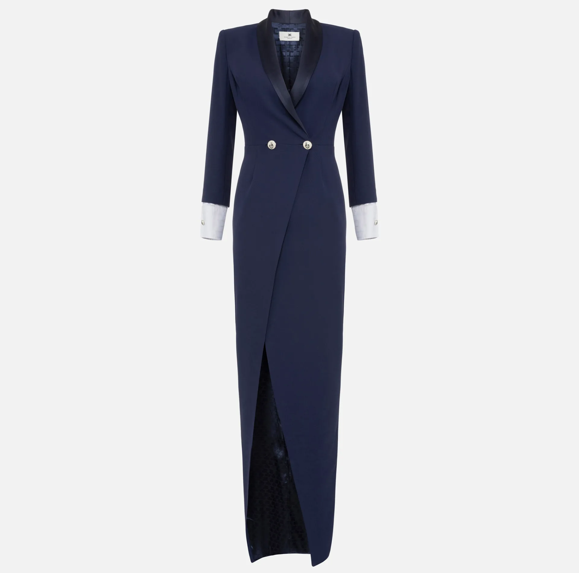 Elisabetta Franchi Red Carpet Dresses|Red Carpet|Red carpet crêpe dress with satin lapels