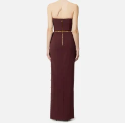 Elisabetta Franchi Red Carpet Dresses|Red Carpet|Red carpet dress in crêpe fabric with bustier neckline RougeNoir