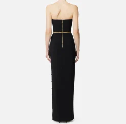 Elisabetta Franchi Red Carpet Dresses|Red Carpet|Red carpet dress in crêpe fabric with bustier neckline Black