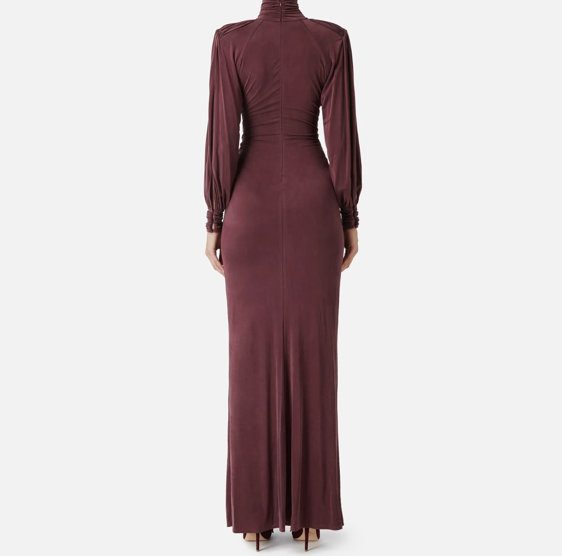 Elisabetta Franchi Red Carpet Dresses|Red Carpet|Red Carpet dress in cupro jersey with knot RougeNoir