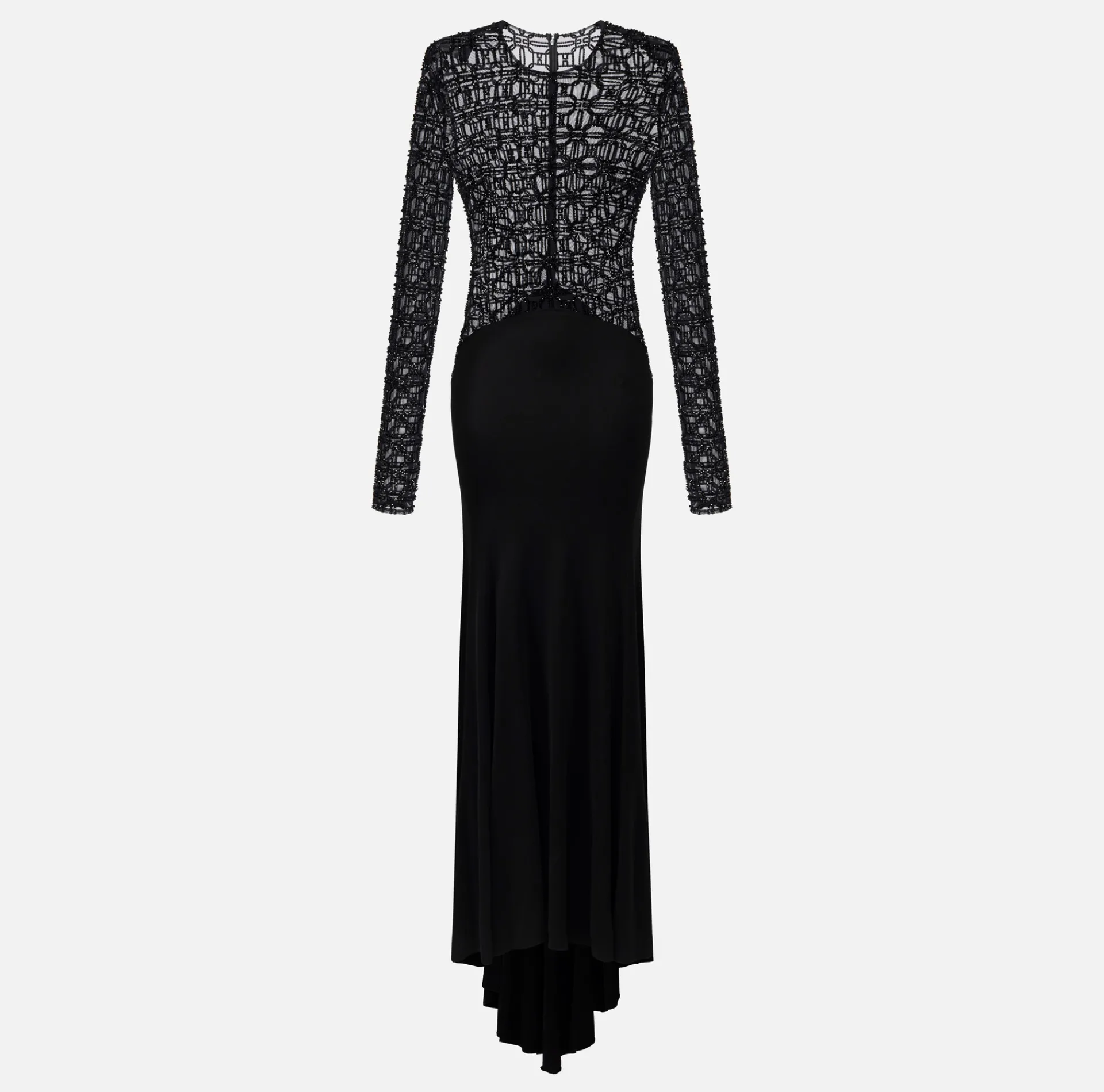 Elisabetta Franchi Red Carpet Dresses|Red Carpet|Red carpet dress in embroidered flock tulle fabric Black