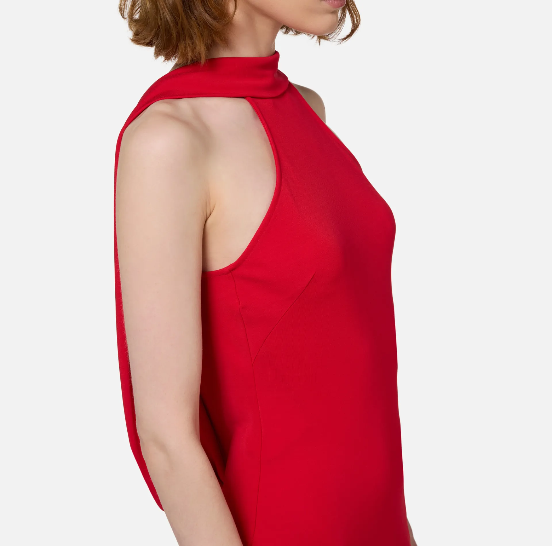 Elisabetta Franchi Red Carpet Dresses|Red Carpet|Red carpet dress in jersey with necklace on the back RedPassion