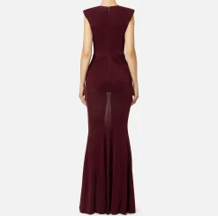 Elisabetta Franchi Red Carpet Dresses|Red Carpet|Red carpet dress in lurex jersey with bra RougeNoir/Black