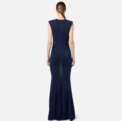 Elisabetta Franchi Red Carpet Dresses|Red Carpet|Red carpet dress in lurex jersey with bra Navy/Black