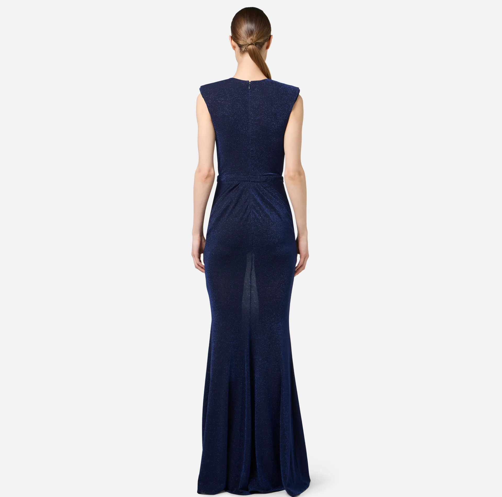 Elisabetta Franchi Red Carpet Dresses|Red Carpet|Red carpet dress in lurex jersey with bra Navy/Black