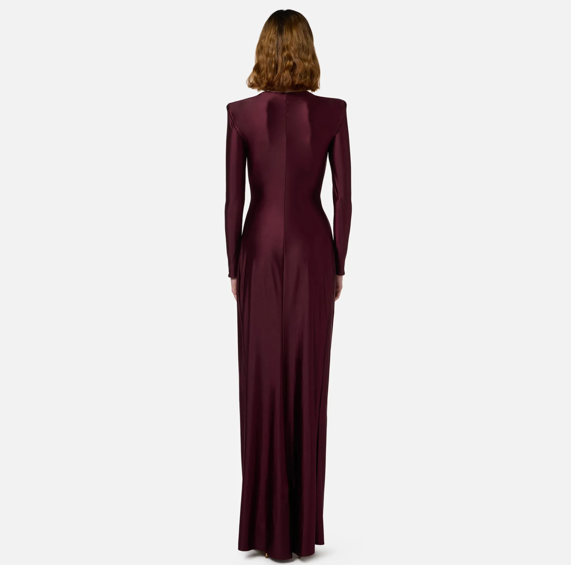 Elisabetta Franchi Red Carpet Dresses|Red Carpet|Red carpet dress in Lycra with knot and logo accessory RougeNoir