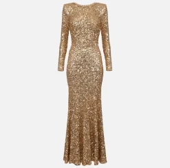 Elisabetta Franchi Dresses|Red Carpet|Red carpet sequin dress with chain and rhinestones