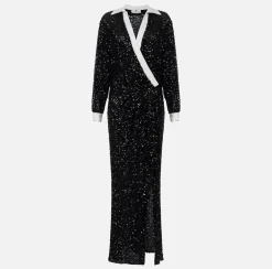 Elisabetta Franchi Dresses|Red Carpet Dresses|Red carpet sequin dress with satin inserts