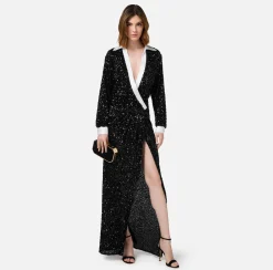 Elisabetta Franchi Dresses|Red Carpet Dresses|Red carpet sequin dress with satin inserts