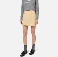 Elisabetta Franchi Skirts|Satin miniskirt with bows Cream