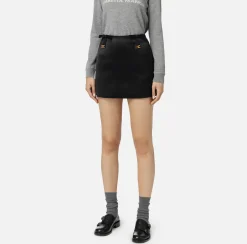 Elisabetta Franchi Skirts|Satin miniskirt with bows Black
