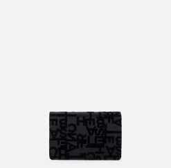 Elisabetta Franchi Strap Bags|Satin shoulder bag with lettering Black