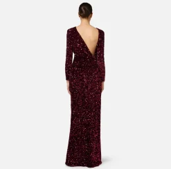 Elisabetta Franchi Red Carpet Dresses|Red Carpet|Sequin-embroidered chenille red carpet dress RougeNoir